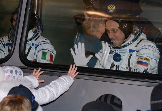 Preparations for launch of Soyuz-FG rocket with Soyuz TMA-15M spacecraft