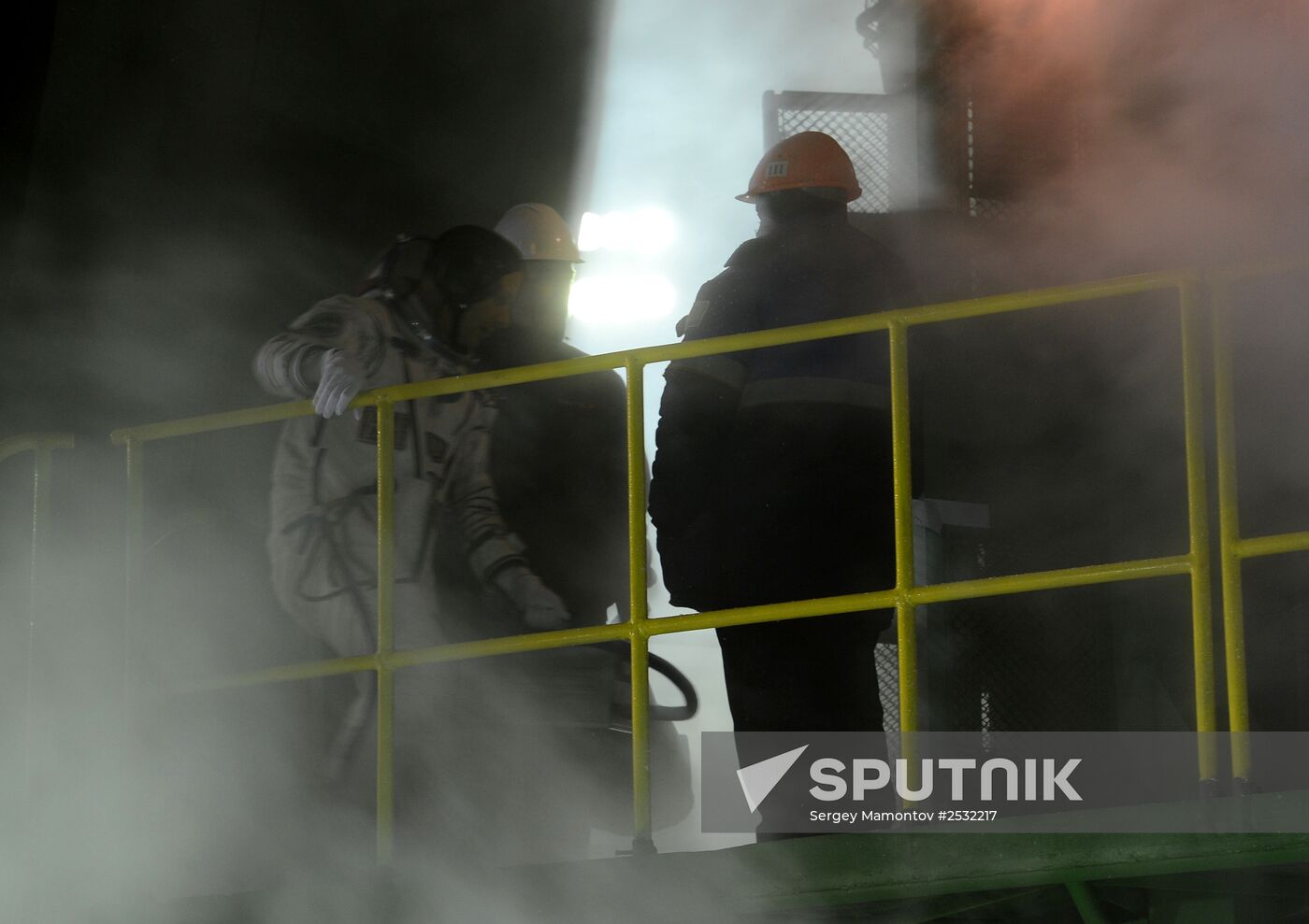 Preparations for launch of Soyuz-FG rocket with Soyuz TMA-15M spacecraft