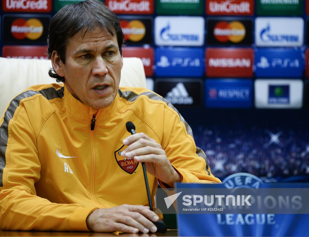 UEFA Champions League. Roma training