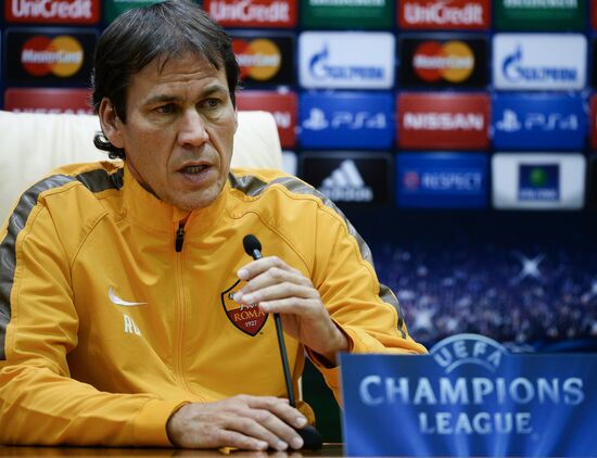 UEFA Champions League. Roma training