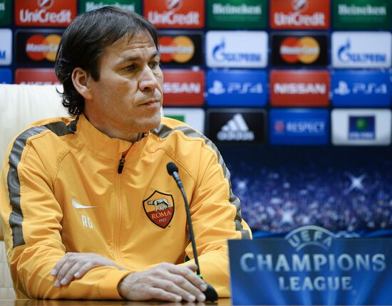 UEFA Champions League. Roma training