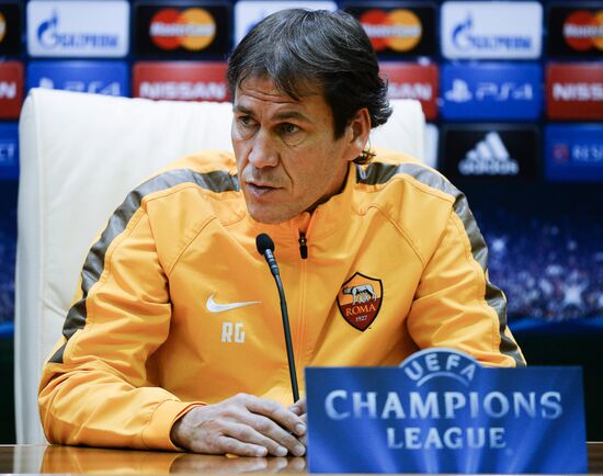 UEFA Champions League. Roma training