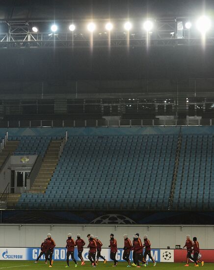 UEFA Champions League. FC Roma training