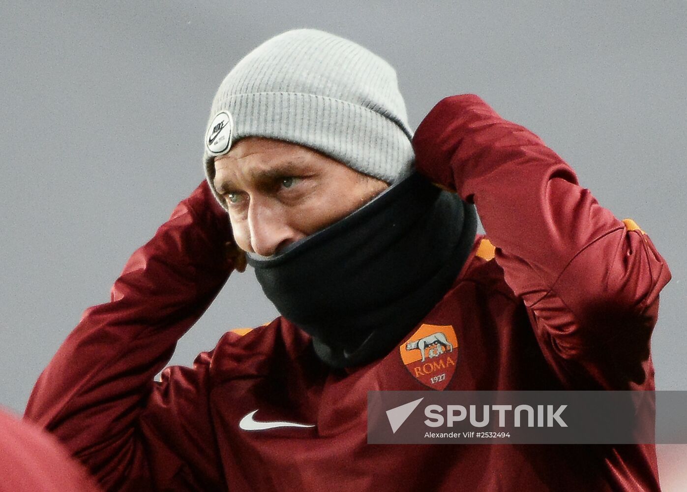 UEFA Champions League. Roma training