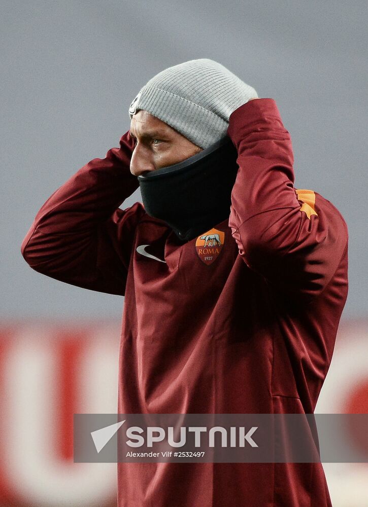 UEFA Champions League. Roma training