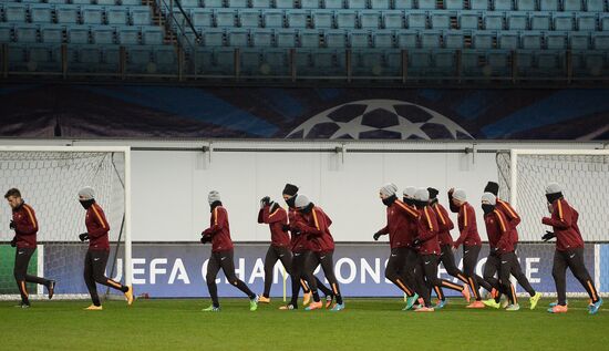 UEFA Champions League. FC Roma training