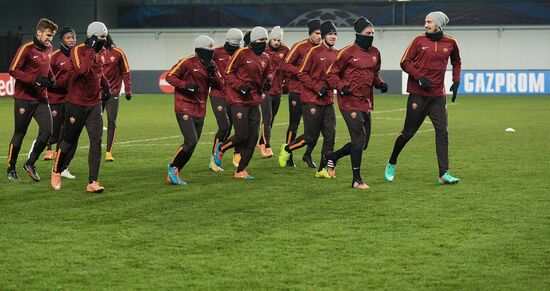 UEFA Champions League. Roma training