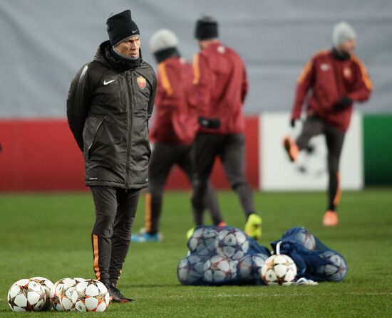 UEFA Champions League. Roma training