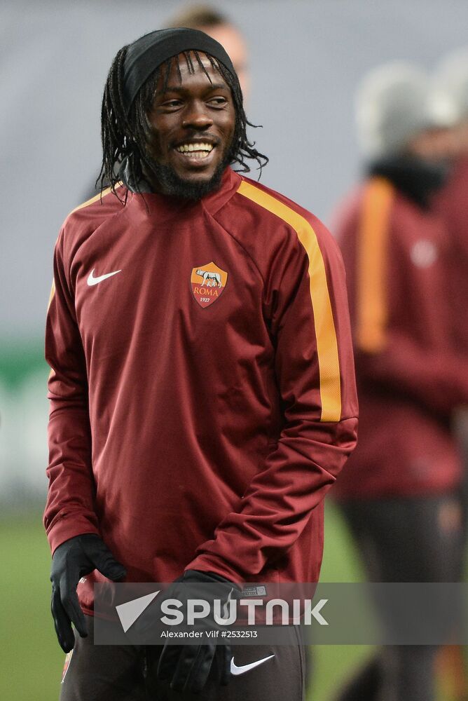 UEFA Champions League. Roma training