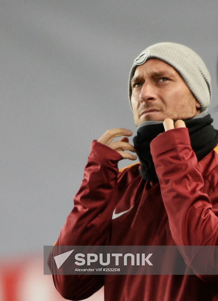 UEFA Champions League. Roma training