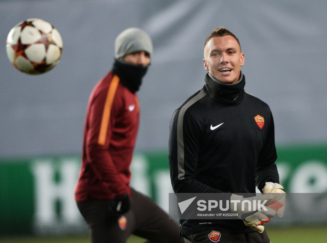 UEFA Champions League. Roma training