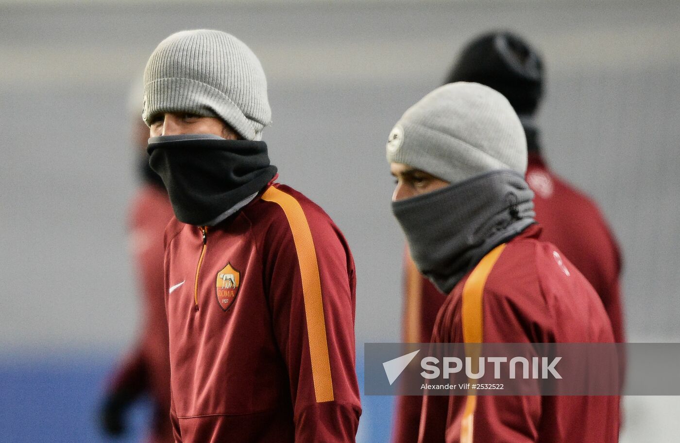 UEFA Champions League. Roma training