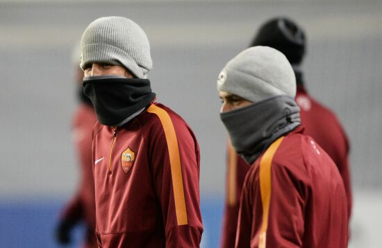 UEFA Champions League. Roma training