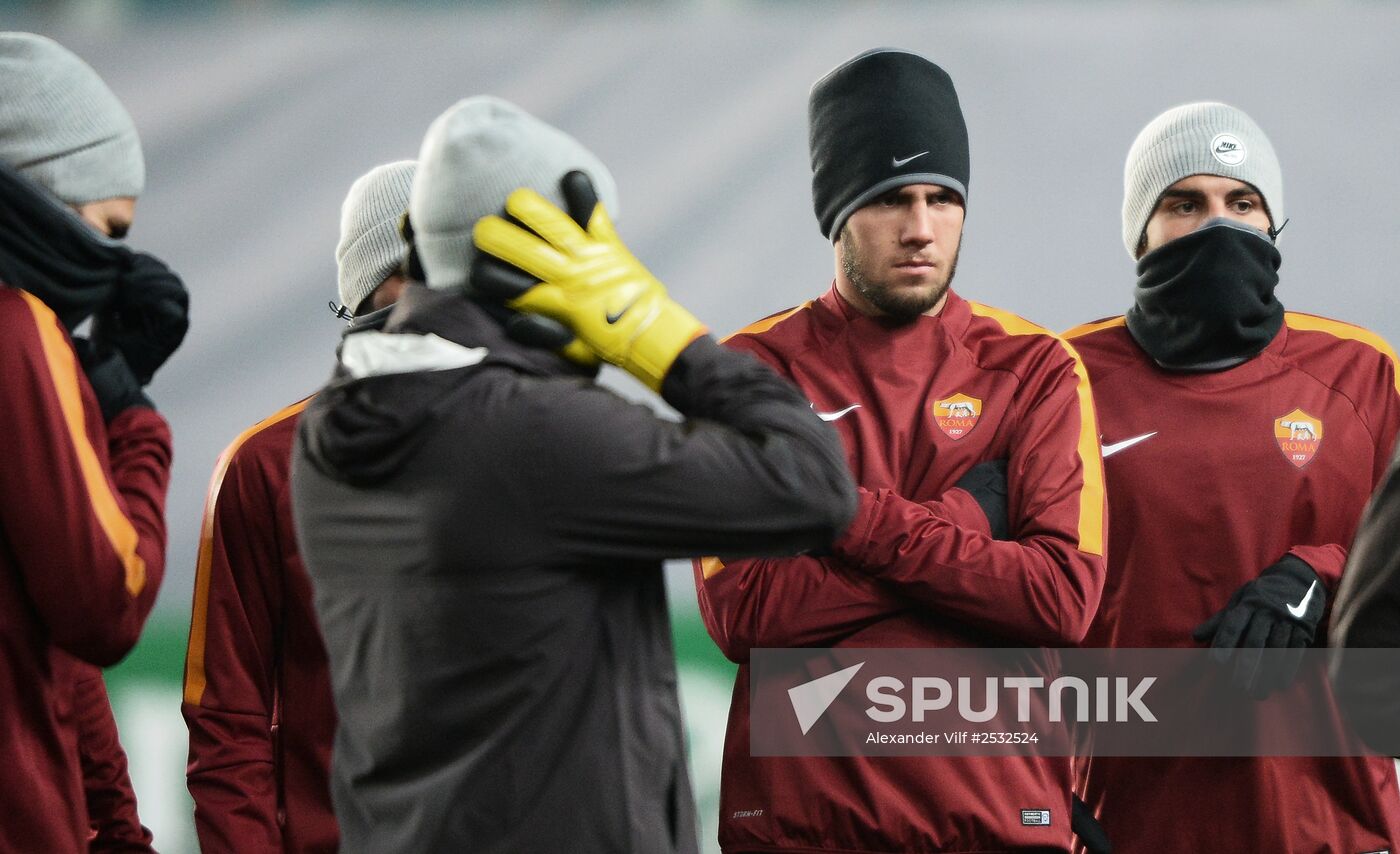 UEFA Champions League. Roma training