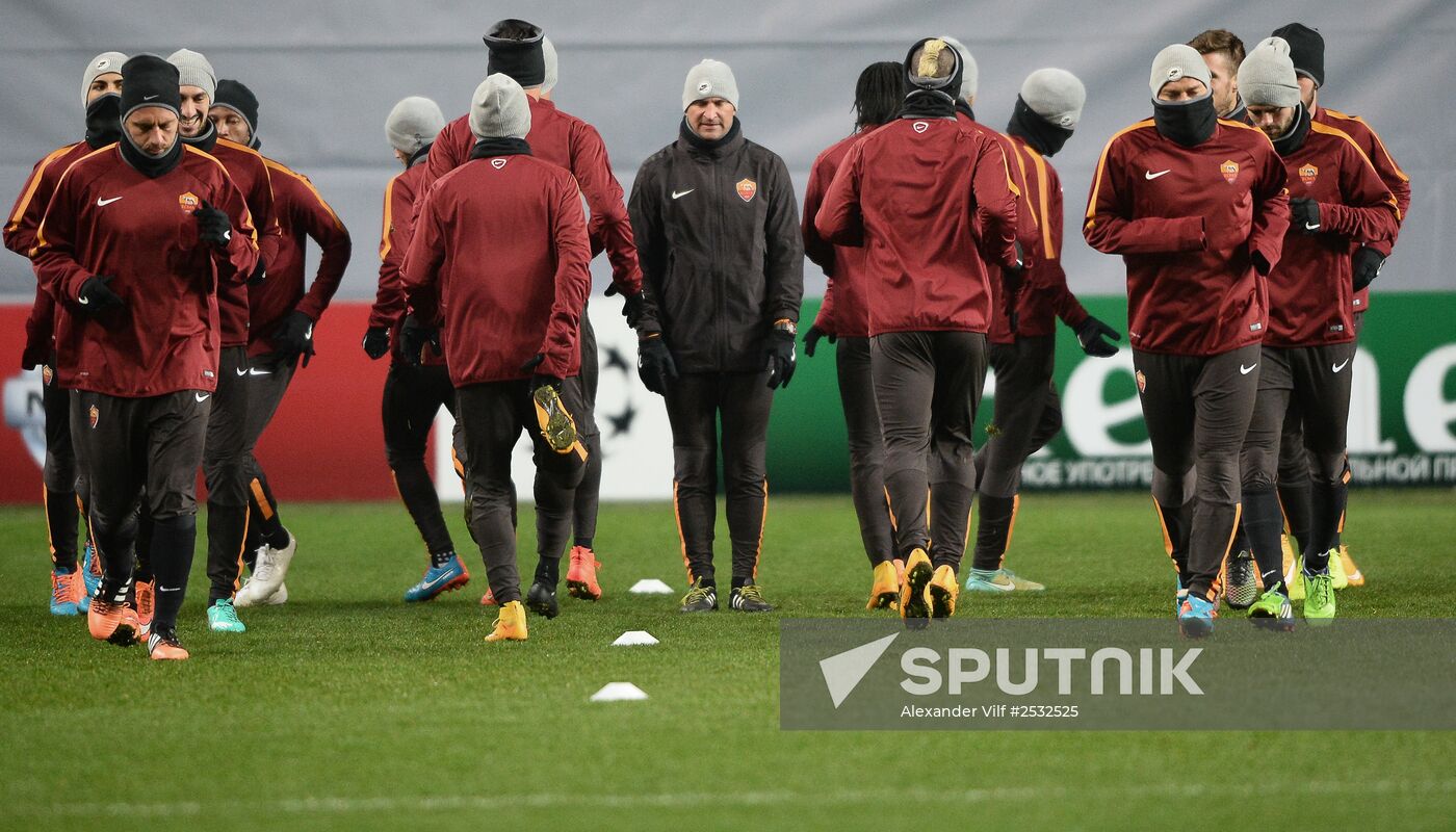UEFA Champions League. Roma training