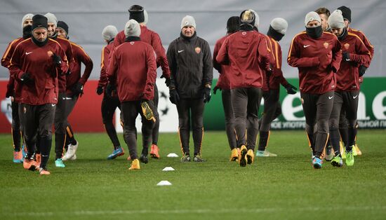 UEFA Champions League. Roma training
