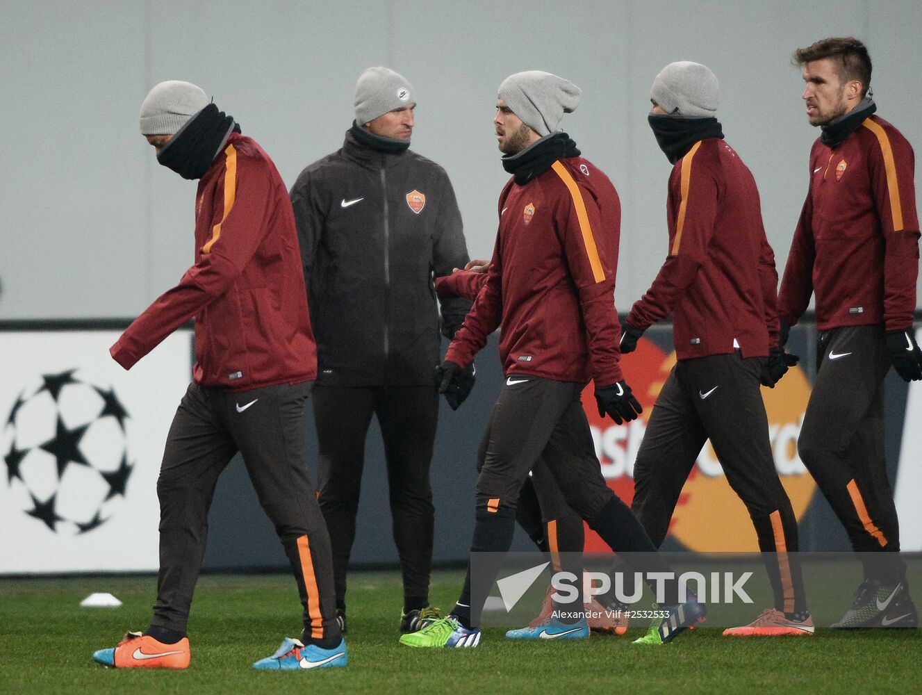 UEFA Champions League. Roma training