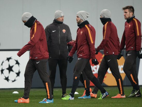 UEFA Champions League. Roma training