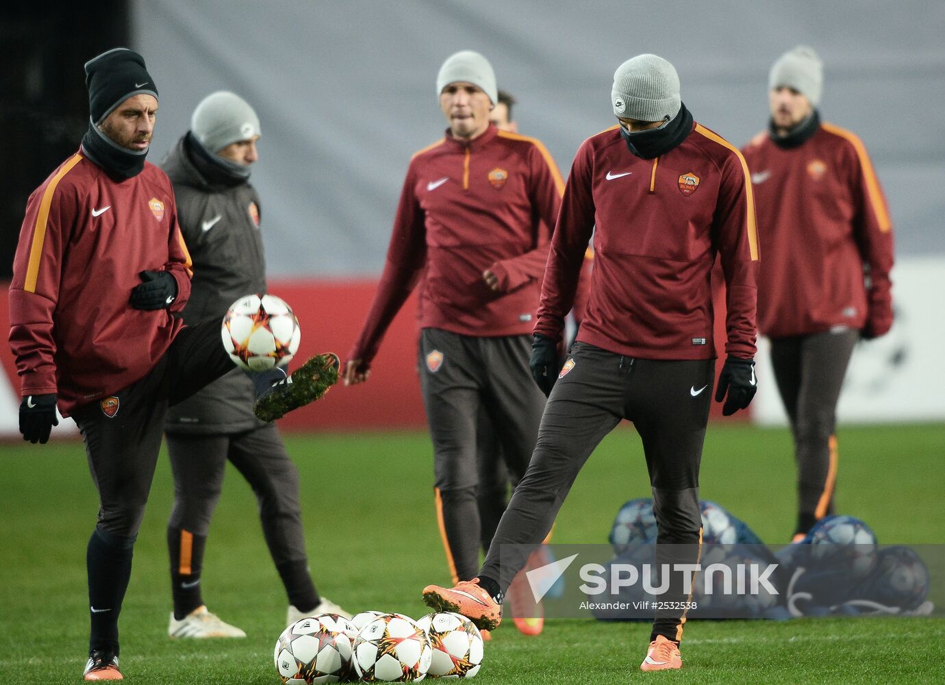 UEFA Champions League. Roma training