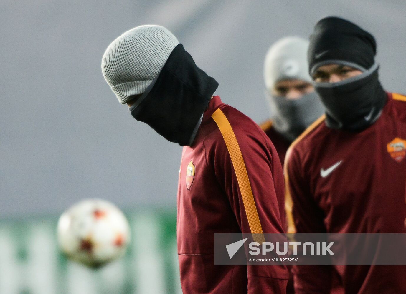 UEFA Champions League. Roma training