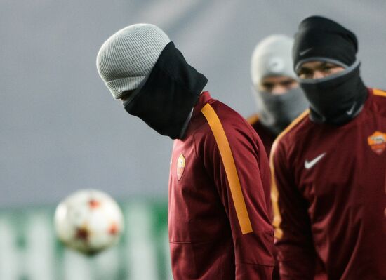 UEFA Champions League. Roma training
