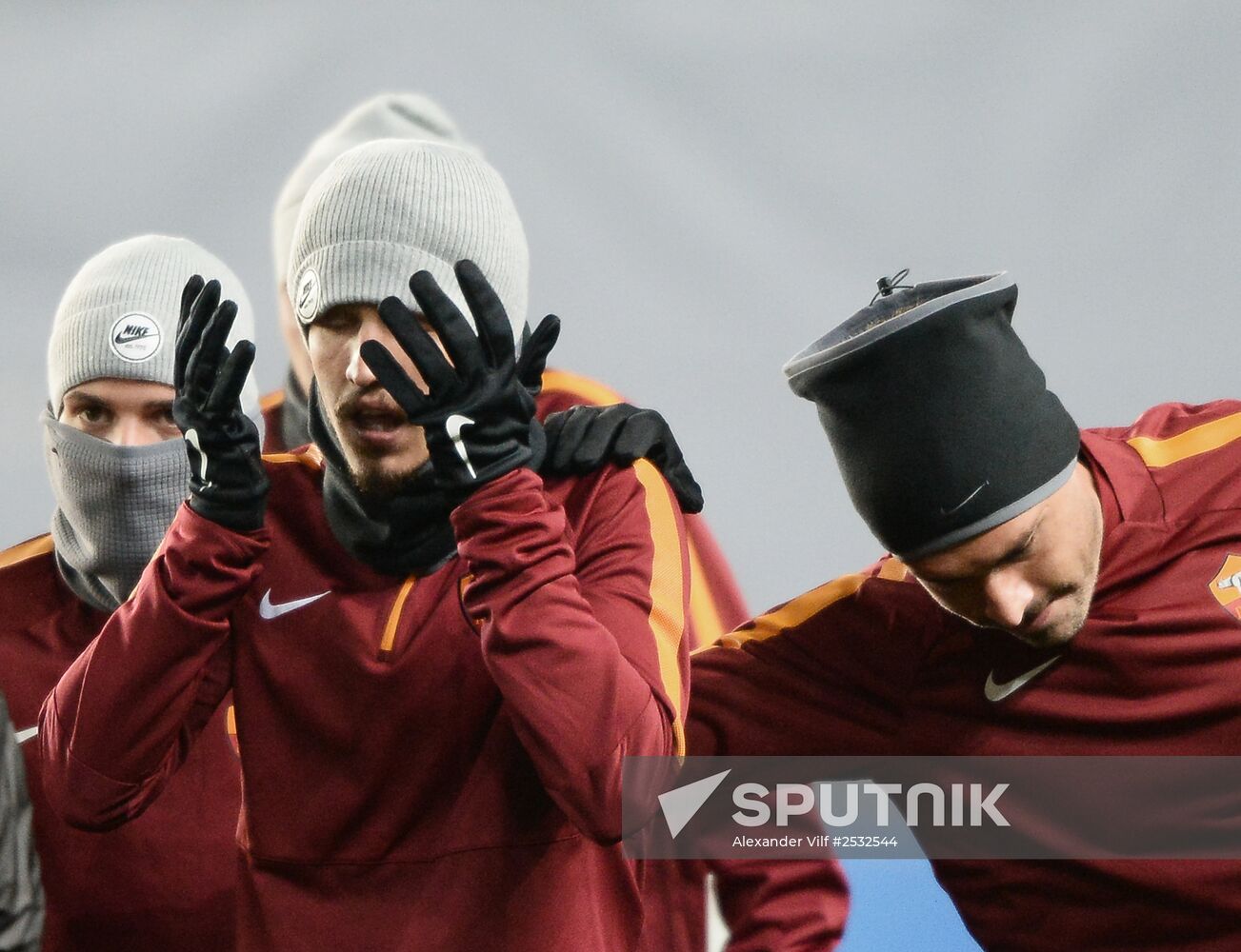 UEFA Champions League. Roma training