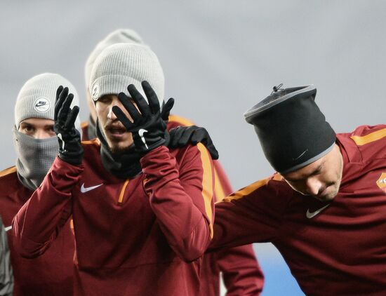 UEFA Champions League. Roma training