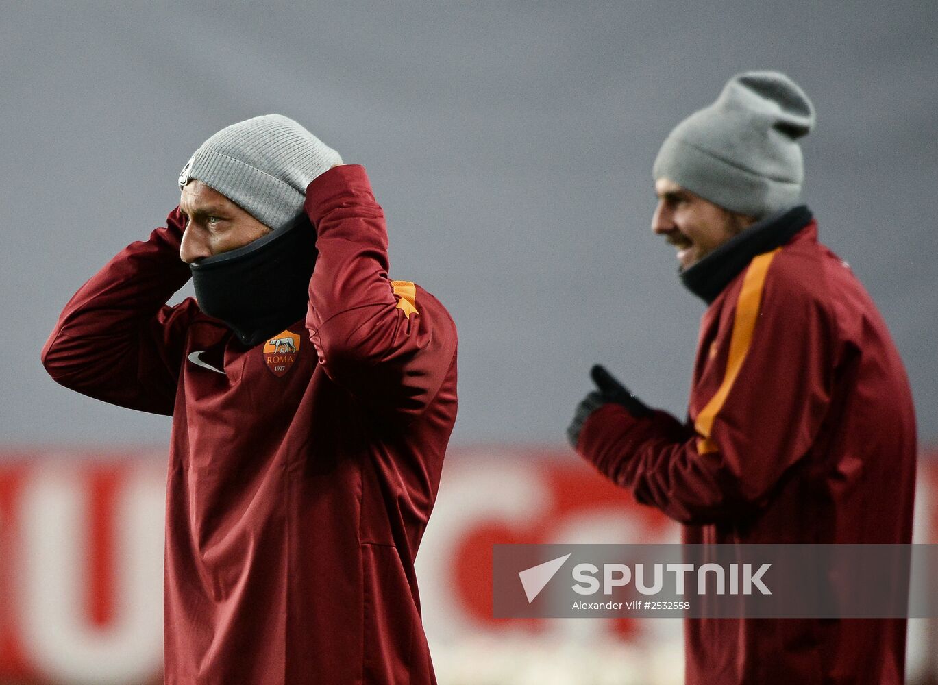 UEFA Champions League. Roma training