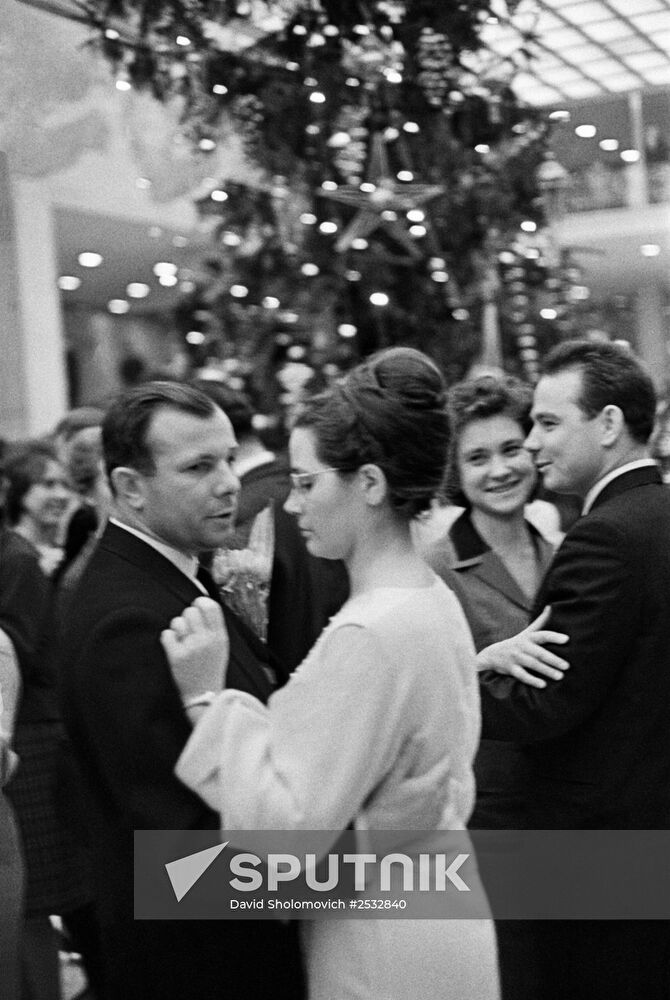 Yury Gagarin with his wife