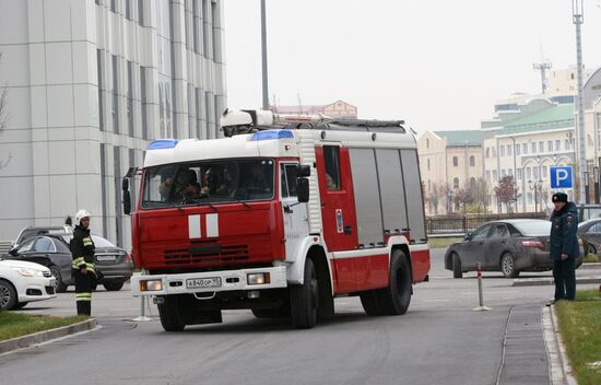 Firefighting exercise at the Grozny City high-rise development