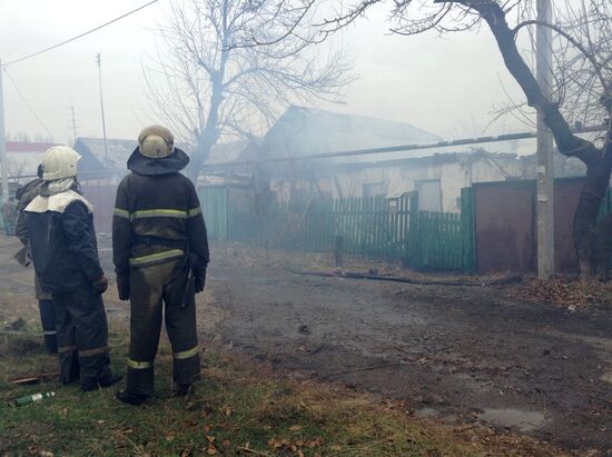 Aftermath of Donetsk shelling by Ukrainian army