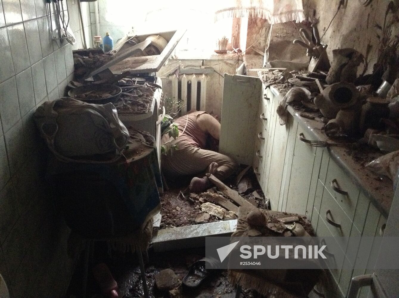 Aftermath of Donetsk shelling by Ukrainian army