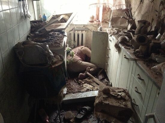 Aftermath of Donetsk shelling by Ukrainian army