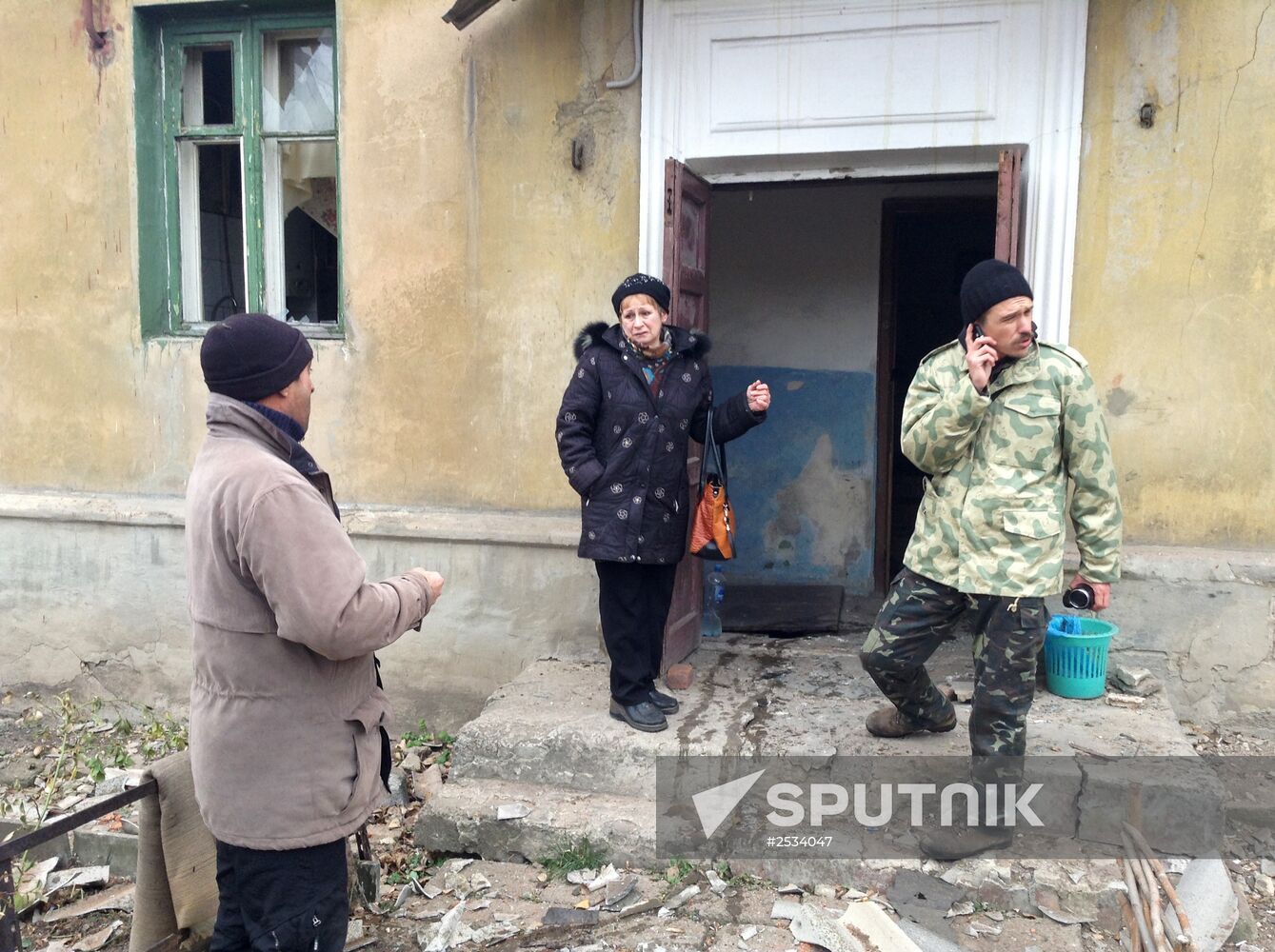 Aftermath of Donetsk shelling by Ukrainian army