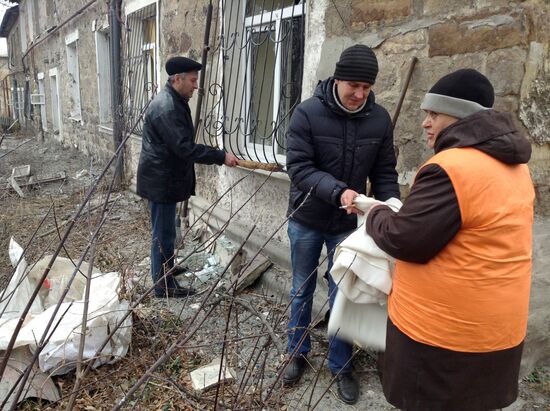 Aftermath of Donetsk shelling by Ukrainian army