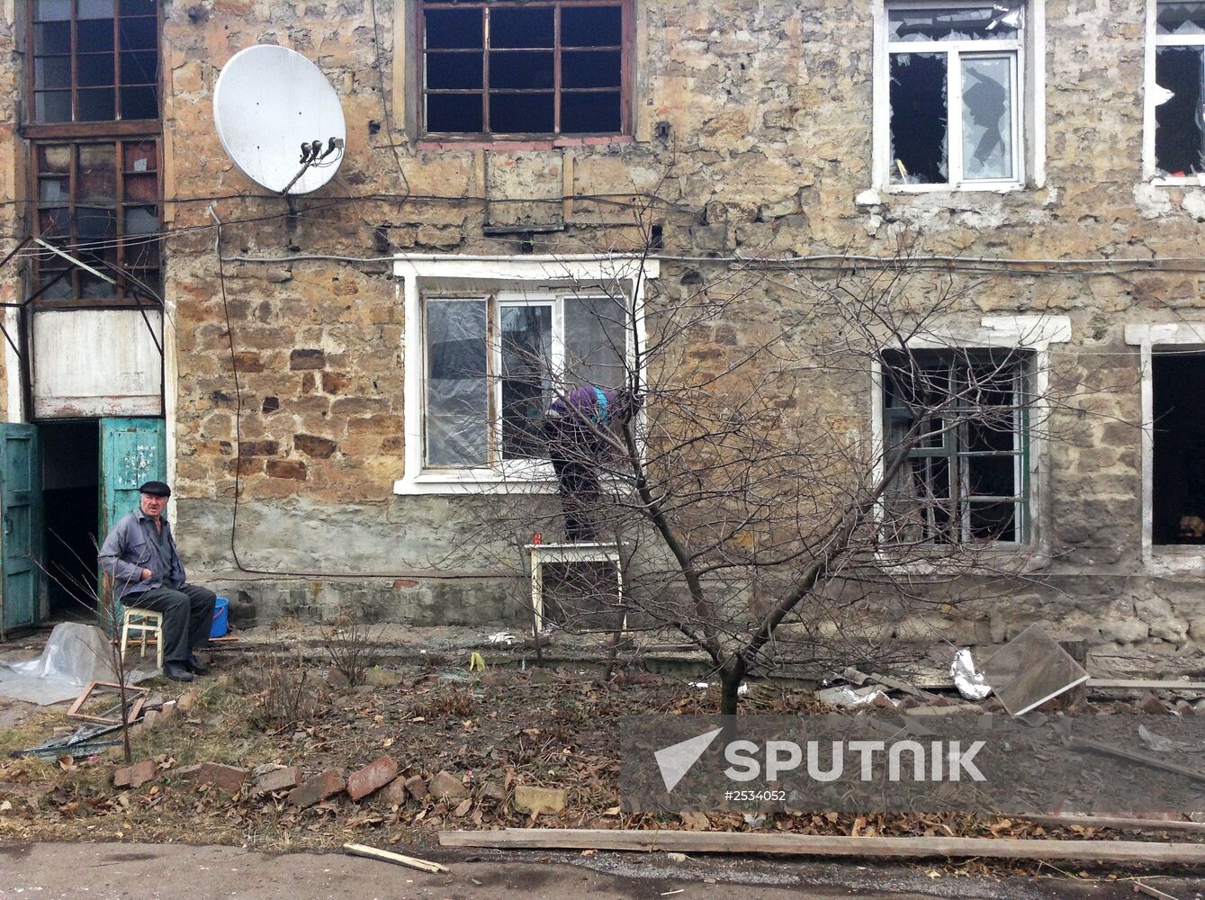 Aftermath of Donetsk shelling by Ukrainian army