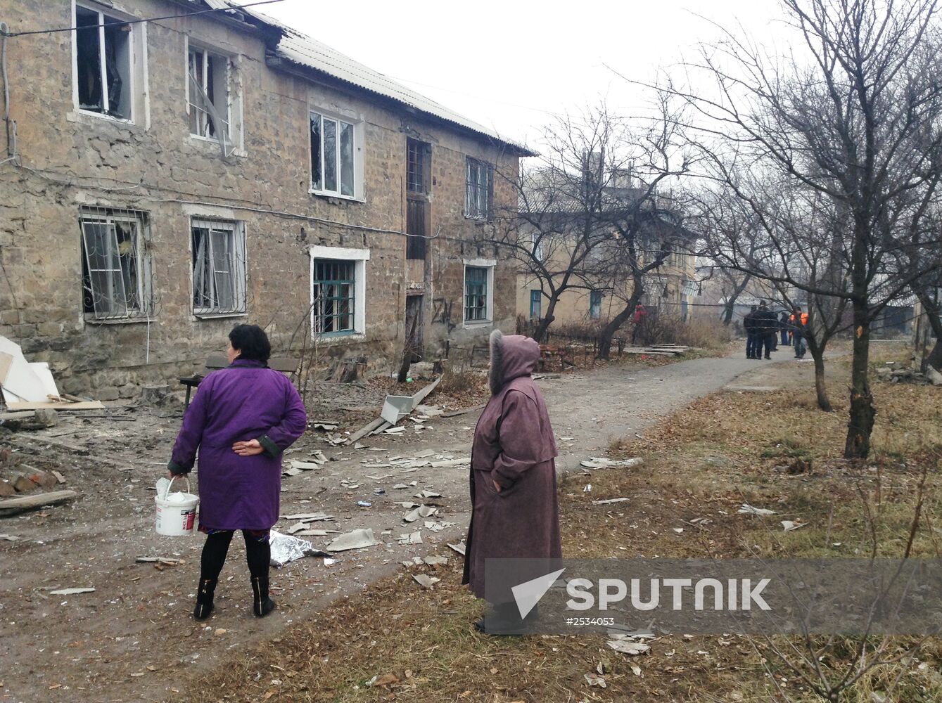 Aftermath of Donetsk shelling by Ukrainian army