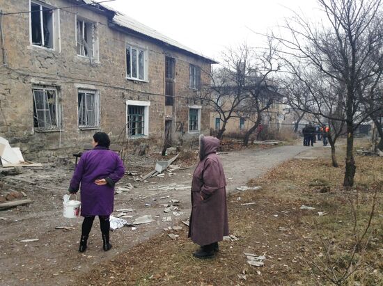 Aftermath of Donetsk shelling by Ukrainian army