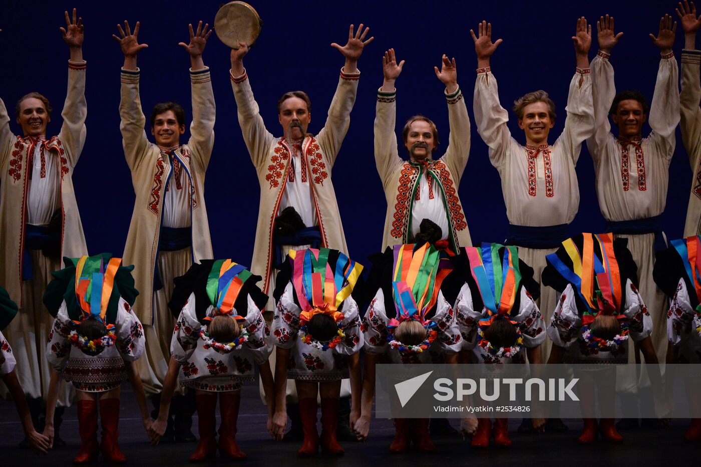 Igor Moiseyev's Folk Dance Company performs at Bolshoi Theatre