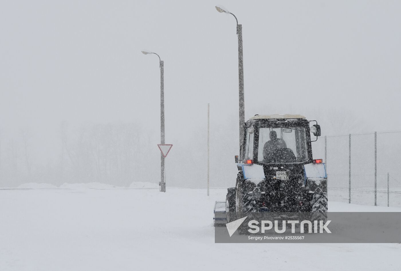Snowfall in Rostov region
