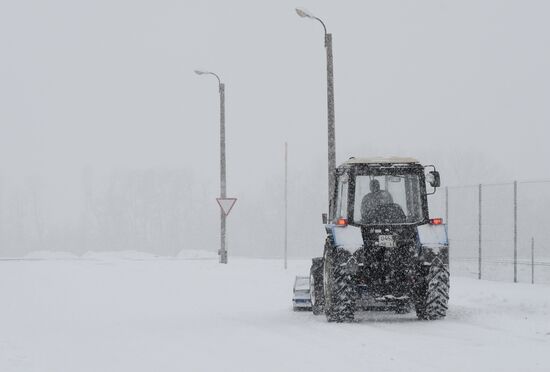 Snowfall in Rostov region