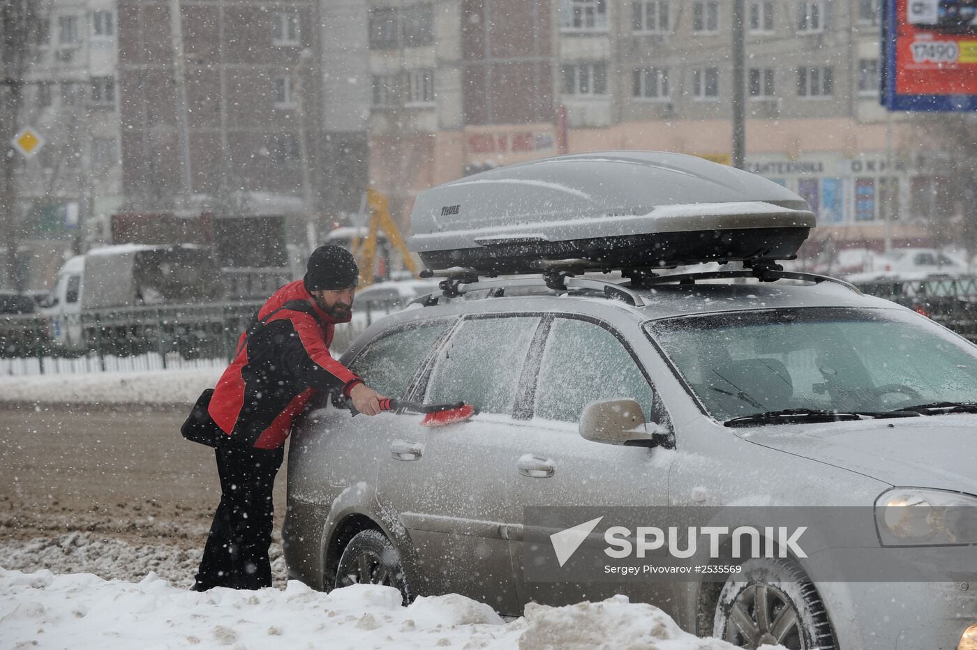 Snowfall in Rostov region