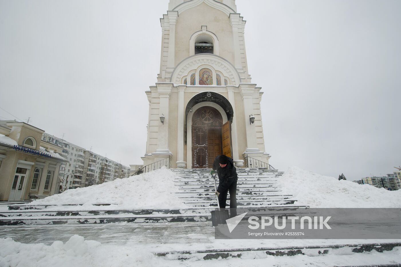 Snowfall in Rostov region
