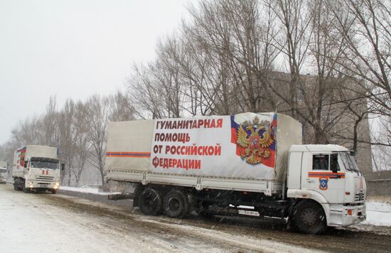 Russia's eighth humanitarian aid convoy arrives in Donetsk