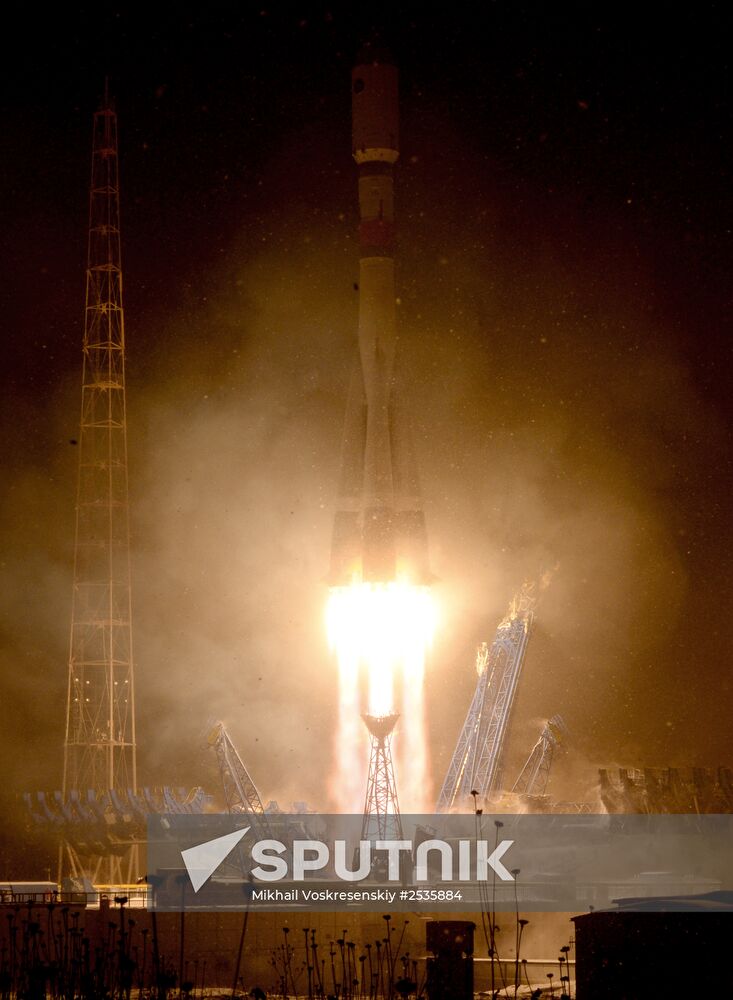 Launch of rocket carrier Soyuz-2.1b with new Glonass system unit