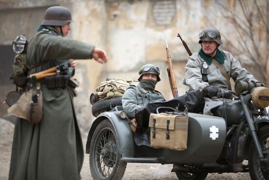 Historic reenactment of battle for Stalingrad
