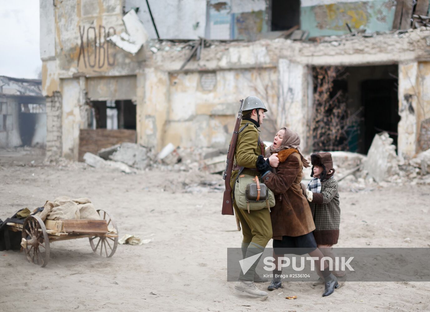 Historic reenactment of battle for Stalingrad