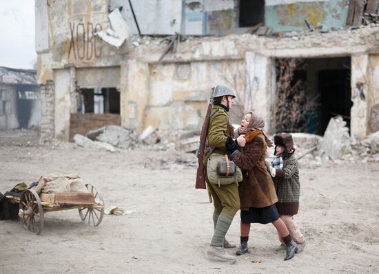 Historic reenactment of battle for Stalingrad