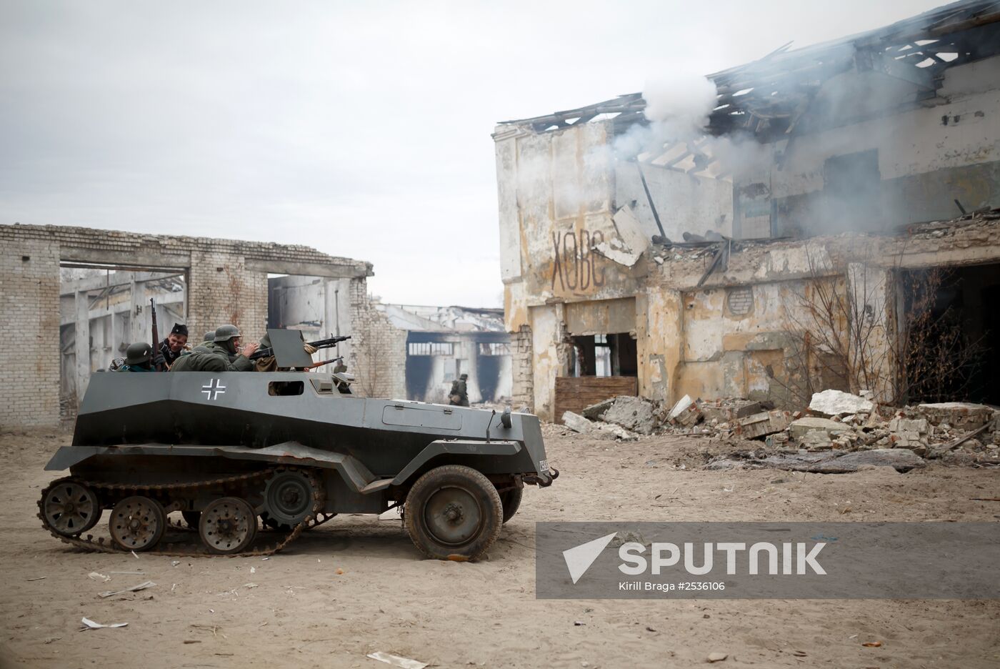 Historic reenactment of battle for Stalingrad
