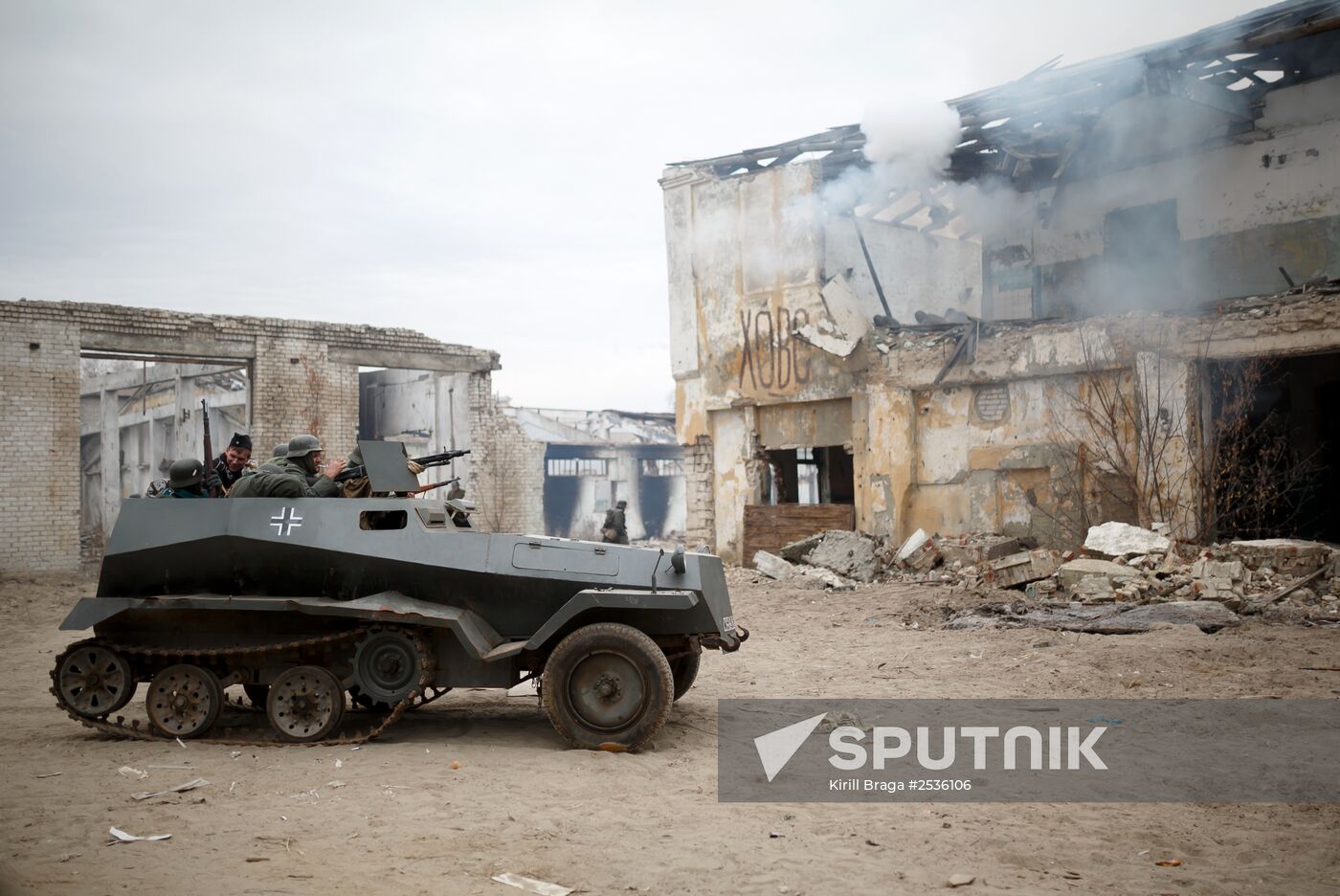 Historic reenactment of battle for Stalingrad